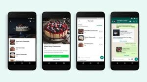 Screenshots der WhatsApp Shopping Cart-Funktion