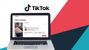 Laptop mit geöffnetem TikTok Desktop Publisher