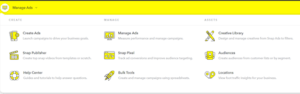 Screenshot vom Snapchat Ad Manager