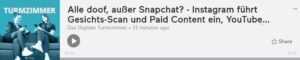Screenshot der aktuellen Podcast Folge auf Anchor