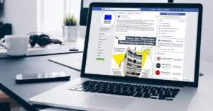 Facebook Seite von Bauhaus auf Laptop geöffnet