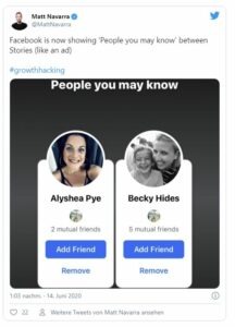 Facebook-User-Vorschläge-Stories