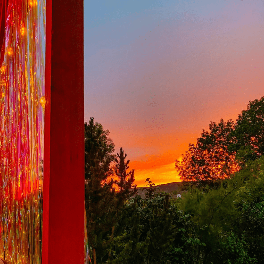Sonnenuntergang im Garten