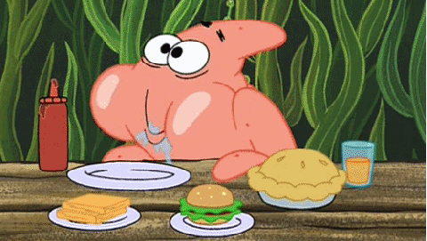 Gif von Patrick wie er Burger isst